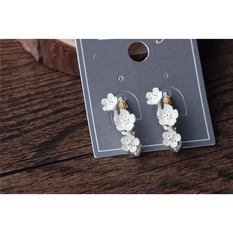 925 Silver Plum Flower Fairytale Earrings