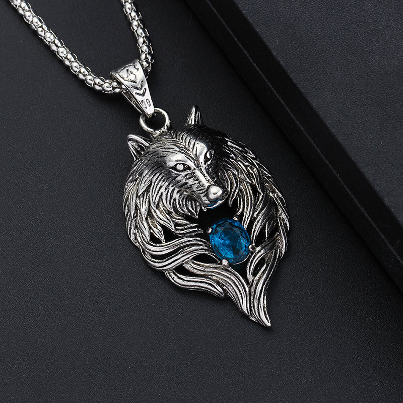 Vintage Wolf Head Necklace