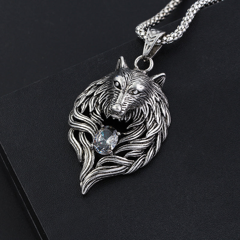 Vintage Wolf Head Necklace